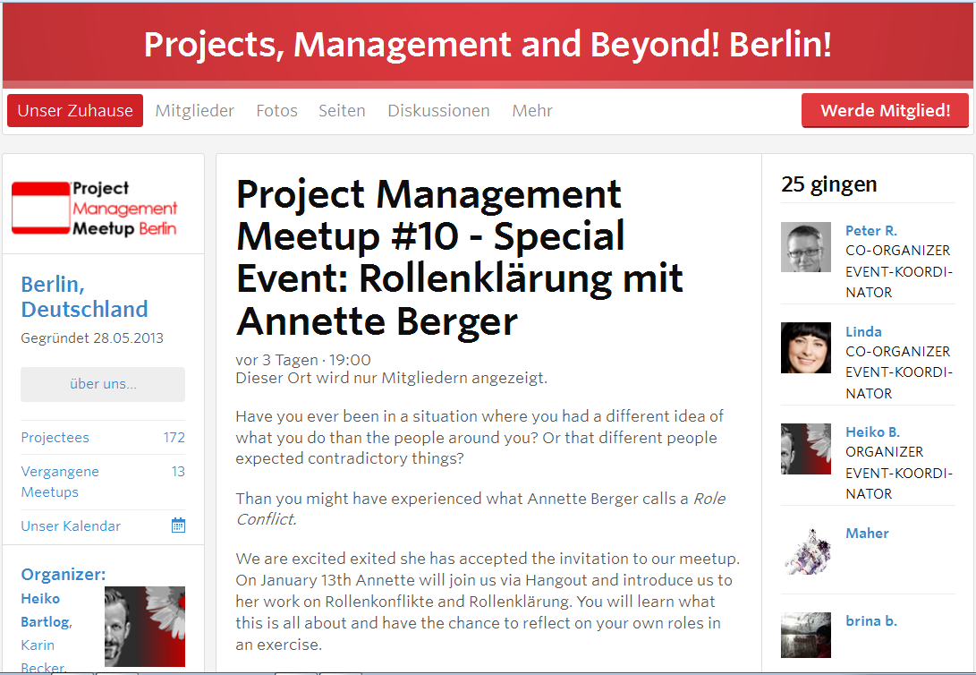 Project Management Meetup #10 Rollenklärung Annette Berger